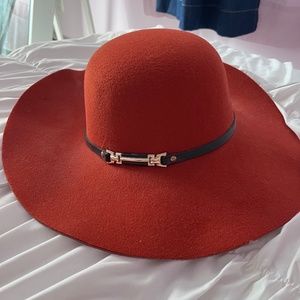Red Vintage Riding Hat with Buckle